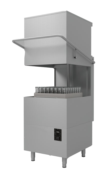 Combisteel ENT 400 stainless steel pass-through dishwasher with adjustable legs