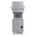 Combisteel ENT 400 pass through dishwasher with hood raised showing wash chamber