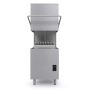 Combisteel ENT 400 pass through dishwasher with hood raised showing wash chamber
