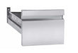 Stainless steel refrigerated cocktail bar station with integrated sink and storage drawers view 2