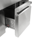 Stainless steel refrigerated cocktail bar station with integrated sink and storage drawers view 5