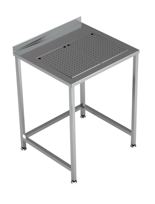 Combisteel stainless steel worktable with integrated drip-tray, 700x650mm