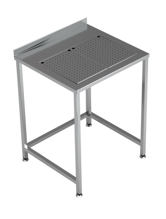 Combisteel stainless steel worktable with integrated drip-tray, 700x650mm