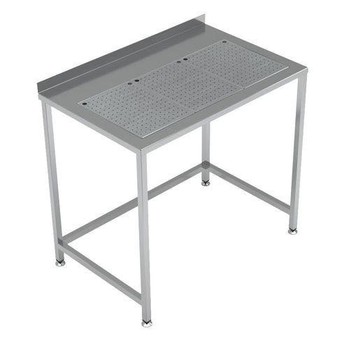 Stainless steel worktable with integrated drip-tray, 1000mm wide, 900mm high