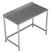 Stainless steel worktable with integrated drip-tray, 1200mm wide by 650mm deep