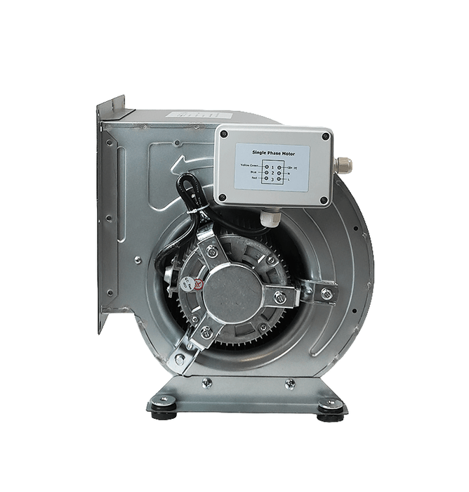 Combisteel separate extraction fan with 250mm exhaust outlet, compact metal housing view 3
