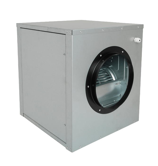 Compact metal ventilation box fan with 250mm exhaust duct connection view 3