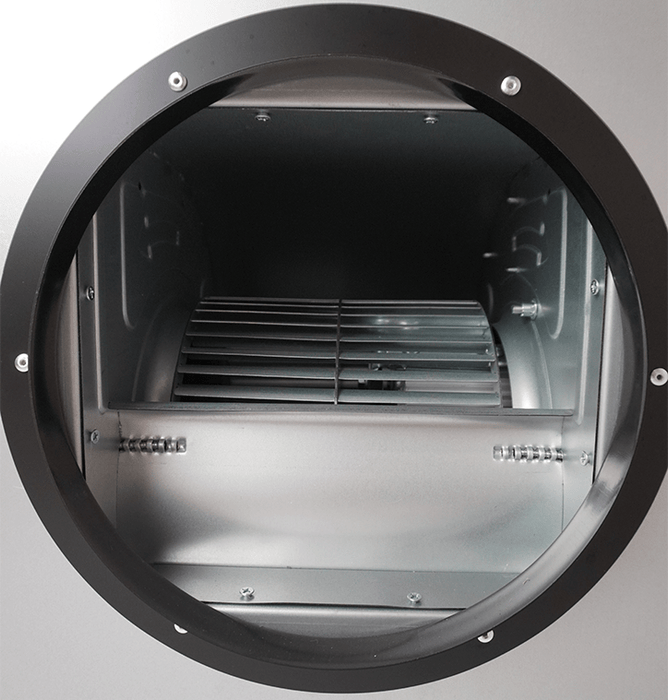 Compact metal ventilation box fan with 250mm exhaust duct connection view 5