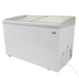 White Combisteel LOTTE-396 chest freezer with glass sliding lid and LED interior lighting view 3