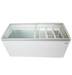 White Combisteel chest freezer with curved glass lid and three internal baskets view 6