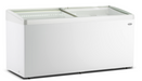 White Combisteel chest freezer with curved glass lid and three internal baskets