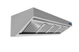 Stainless steel wall-mounted extractor hood with LED lighting and five filters