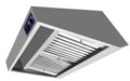Stainless steel wall-mounted kitchen extraction hood with LED lighting and dual filters