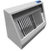Stainless steel wall-mounted kitchen extraction hood with LED lighting and dual filters view 2