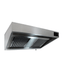 Stainless steel wall-mounted kitchen extraction hood with LED lighting and dual filters view 7