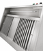 Stainless steel wall-mounted kitchen extraction hood with LED lighting and dual filters view 6