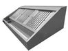 Stainless steel wall-mounted slanted extractor hood with LED lighting view 3
