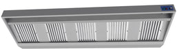 Stainless steel wall-mounted extractor hood with LED lighting and five filters view 2