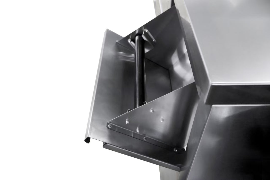 Stainless steel coffee worktable with storage space, 1250mm wide x 600mm deep view 2