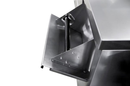 Stainless steel coffee worktable with storage space, 1250mm wide x 600mm deep view 2