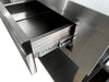 Stainless steel coffee worktable with storage space, 1250mm wide x 600mm deep view 3
