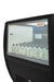 Black countertop refrigerated display island with straight glass front and LED lighting view 5