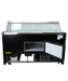 Black front and anthracite sides countertop cold display unit with straight glass front and LED interior lighting view 5