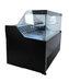 Black front and anthracite sides countertop cold display unit with straight glass front and LED interior lighting view 7