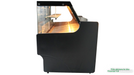 Black freestanding cold display cabinet with straight glass door and LED interior lighting view 7