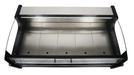 Stainless steel freestanding cold display cabinet with straight glass front and night cover view 4