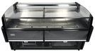 Stainless steel freestanding cold display unit with straight glass front and night cover view 7