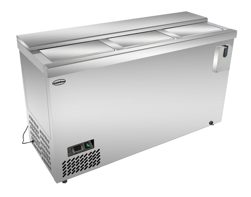 Stainless steel horizontal cooler with flat lid, 1500mm wide