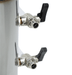 Stainless steel water softener unit, compact rectangular design with connection ports view 7