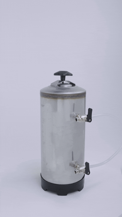 Stainless steel water softener tank, 185mm width and depth, 500mm height view 4