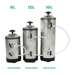 Stainless steel water softener unit, compact rectangular design with connection ports view 4
