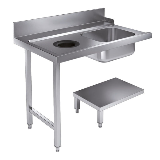 Combisteel Entry Table Bottom Shelf with Waste Hole 1200 Left for 7280.0045-0046