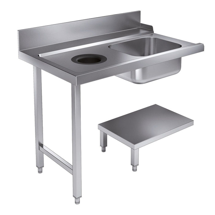Combisteel Entry Table Bottom Shelf with Waste Hole 1200 Left for 7280.0045-0046