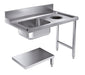 Combisteel stainless steel entry table bottom shelf with integral waste hole, 1200mm wide