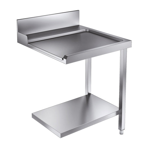 Stainless steel bottom shelf for commercial dishwasher exit table, 700mm wide