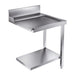 Stainless steel bottom shelf for commercial dishwasher exit table, 700mm wide
