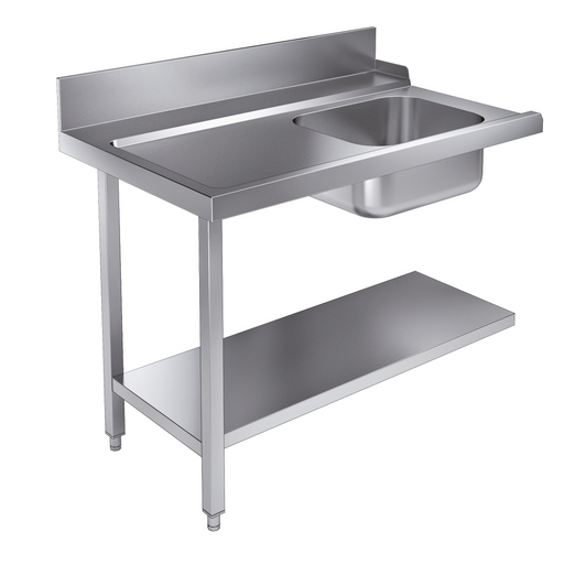 Stainless steel bottom shelf unit for Combisteel entry table, 1200mm wide