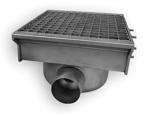 Stainless steel floor drain 300x265mm with dual exit ports