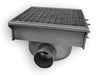 Stainless steel floor drain 300x265mm with single exit for slotted channel