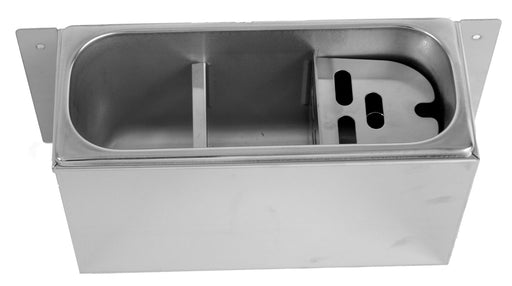 Stainless steel sink unit for ice cream scoop with water connection and drain