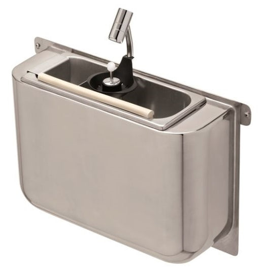 Stainless steel ice cream scoop rinse sink with adjustable shower head and drain hole