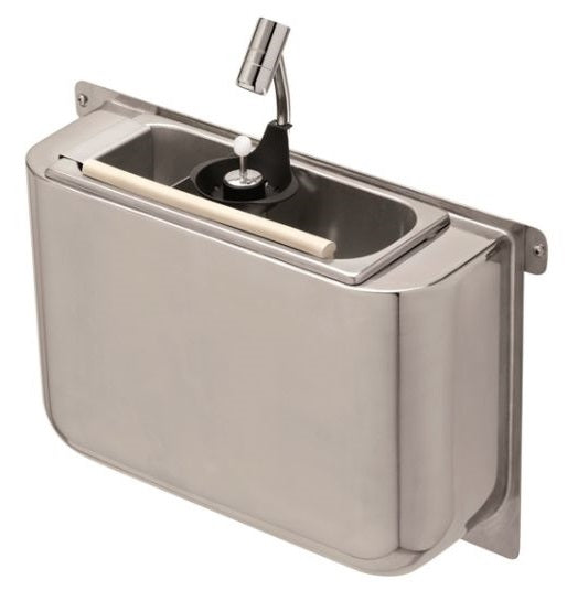 Stainless steel ice cream scoop rinse sink with adjustable shower head and drain hole
