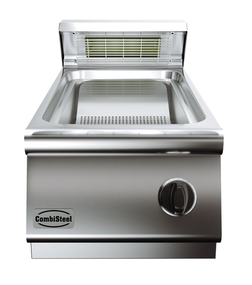 Stainless steel tabletop chip scuttle with knob control view 2