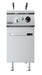 Stainless steel gas pasta cooker with three baskets, compact freestanding model view 2