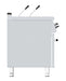 Stainless steel gas pasta cooker with three baskets, compact freestanding model view 3