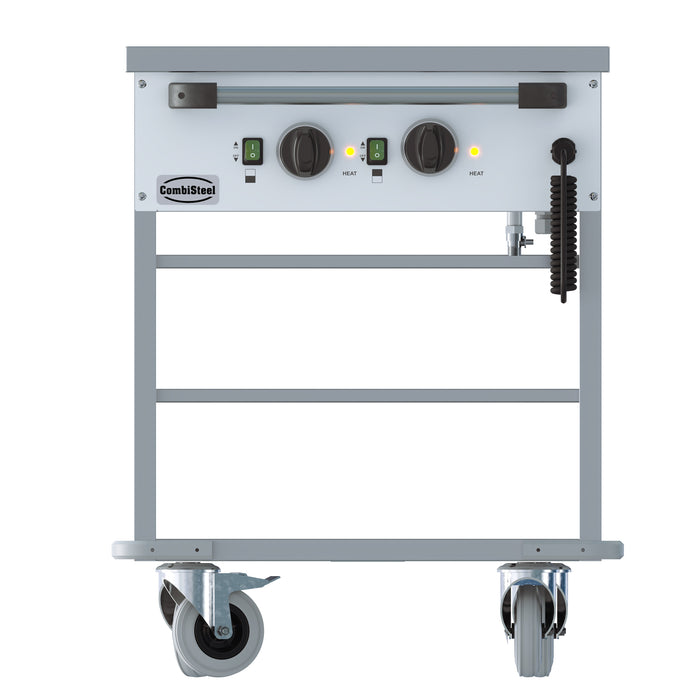 Stainless steel electric bain-marie trolley with two 1/1 GN pan capacity view 3